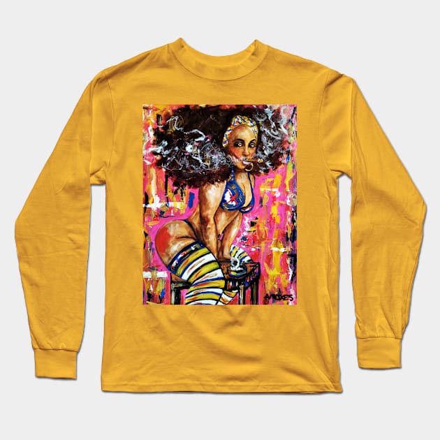 Lounge lady 3 Long Sleeve T-Shirt by amoxes